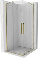 MEXEN/S - Velar Duo štvorcový sprchovací kút 80 x 80, transparent, zlatá 871-080-080-02-50