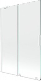 MEXEN/S - Velar Dvojkrídlová posuvná vaňová zástena 120 x 150 cm, transparent, biela 896-120-000-01-20