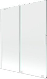 MEXEN/S - Velar Dvojkrídlová posuvná vaňová zástena 140 x 150 cm, transparent, biela 896-140-000-01-20