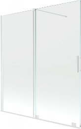 MEXEN/S - Velar Dvojkrídlová posuvná vaňová zástena 150 x 150 cm, transparent, biela 896-150-000-01-20