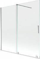 MEXEN/S - Velar Dvojkrídlová posuvná vaňová zástena 160 x 150 cm, transparent, chróm 896-160-000-01-01
