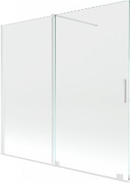 MEXEN/S - Velar Dvojkrídlová posuvná vaňová zástena 170 x 150 cm, transparent, biela 896-170-000-01-20