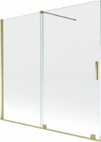 MEXEN/S - Velar Dvojkrídlová posuvná vaňová zástena 170 x 150 cm, transparent, zlatá 896-170-000-01-50