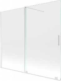 MEXEN/S - Velar Dvojkrídlová posuvná vaňová zástena 180 x 150 cm, transparent, biela 896-180-000-01-20