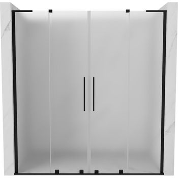 MEXEN/S - Velar L Duo posuvné sprchové dvere 200 cm, dekor, čierna 871-200-003-32-70