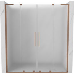 MEXEN/S - Velar L Duo posuvné sprchové dvere 200 cm, dekor, meď kartáčovaná 871-200-003-32-65