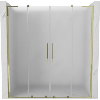 MEXEN/S - Velar L Duo posuvné sprchové dvere 200 cm, dekor, zlatá 871-200-003-32-50