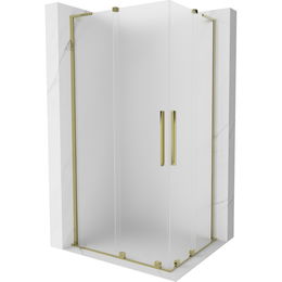 MEXEN/S - Velar L Duo sprchovací kút, posuvné dvere 100 x 90 cm, dekor, zlato 871-100-090-02-33-50