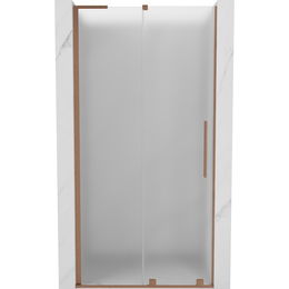 MEXEN/S - Velar L posuvné sprchové dvere 100 cm, dekor, meď kartáčovaná 871-100-003-31-65