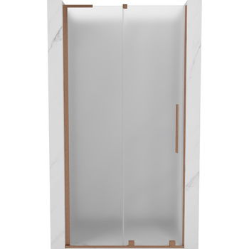 MEXEN/S - Velar L posuvné sprchové dvere 100 cm, dekor, meď kartáčovaná 871-100-003-31-65