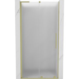 MEXEN/S - Velar L posuvné sprchové dvere 100 cm, dekor, zlatá kartáčovaná 871-100-003-31-55