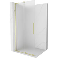 MEXEN/S - Velar L Sprchová zástena posuvná Walk-in 100 x 200 cm, dekor 8 mm, zlato kefovaná 871-100-003-33-55