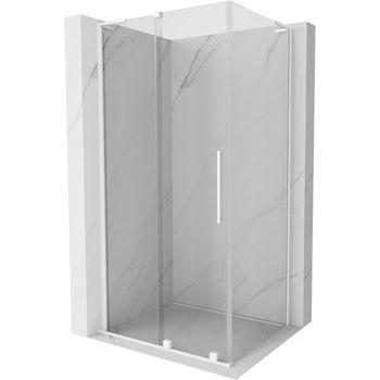 MEXEN/S - Velar L sprchovací kút, posuvné dvere 100 x 90 cm, transparent, biela 871-100-090-03-20