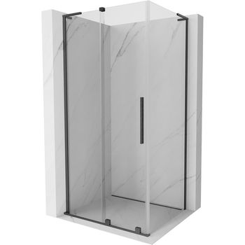MEXEN/S - Velar L sprchovací kút, posuvné dvere 100 x 90 cm, transparent, grafit kartáčovaná - 871-100-090-03-65 871-100-090-03-66
