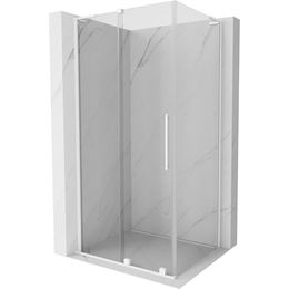 MEXEN/S - Velar L sprchovací kút, posuvné dvere 110 x 90 cm, transparent, biela 871-110-090-03-20