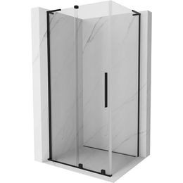 MEXEN/S - Velar L sprchovací kút, posuvné dvere 110 x 90 cm, transparent, čierna 871-110-090-03-70