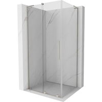 MEXEN/S - Velar L sprchovací kút, posuvné dvere 110 x 90 cm, transparent, nikel kartáčovaný 871-110-090-03-97