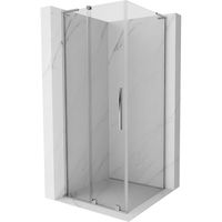 MEXEN/S - Velar L sprchovací kút, posuvné dvere 90 x 90 cm, transparent, chróm 871-090-090-03-01