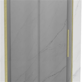 MEXEN/S - Velár posuvné sprchové dvere 100, transparent, zlatá kartáčovaná 871-100-000-01-55