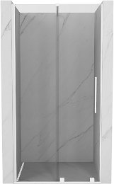 MEXEN/S - Velár posuvné sprchové dvere 110, transparent, biela 871-110-000-01-20