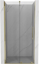 MEXEN/S - Velár posuvné sprchové dvere 120, transparent, zlatá 871-120-000-01-50