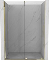 MEXEN/S - Velár posuvné sprchové dvere 130, transparent, zlatá 871-130-000-01-50