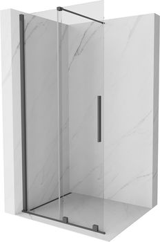 MEXEN/S - Velár posuvné sprchové dvere Walk-in 100 cm, transparent, grafit kartáčovaná 871-100-000-03-66