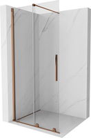 MEXEN/S - Velár posuvné sprchové dvere Walk-in 100 cm, transparent, ružové zlato 871-100-000-03-60