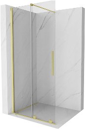 MEXEN/S - Velár posuvné sprchové dvere Walk-in 100 cm, transparent, zlatá kartáčovaná 871-100-000-03-55