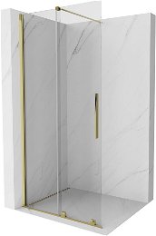 MEXEN/S - Velár posuvné sprchové dvere Walk-in 110, transparent, zlatá 871-110-000-03-50