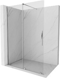 MEXEN/S - Velár posuvné sprchové dvere Walk-in 130, transparent, chróm 871-130-000-03-01