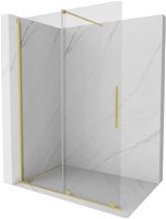 MEXEN/S - Velár posuvné sprchové dvere Walk-in 130, transparent, zlatá kartáčovaná 871-130-000-03-55