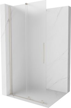 MEXEN/S - Velar Sprchová zástena posuvná Walk-in 75 x 200 cm, dekor 8 mm, nikel kartáčovaný 871-075-000-33-97