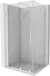 MEXEN/S - Velár sprchovací kút 100 x 110, transparent, biela 871-100-110-01-20