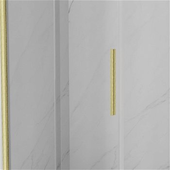 MEXEN/S - Velár sprchovací kút 100 x 85, transparent, zlatá kartáčovaná 871-100-085-01-55