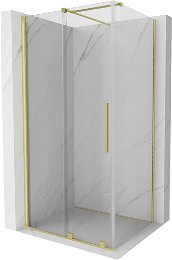 MEXEN/S - Velár sprchovací kút 110 x 120, transparent, zlatá kartáčovaná 871-110-120-01-55