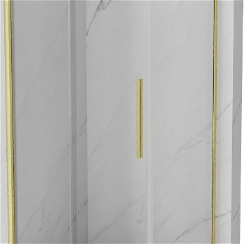 MEXEN/S - Velár sprchovací kút 110 x 70, transparent, zlatá kartáčovaná 871-110-070-01-55