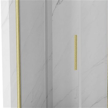 MEXEN/S - Velár sprchovací kút 120 x 110, transparent, zlatá kartáčovaná 871-120-110-01-55