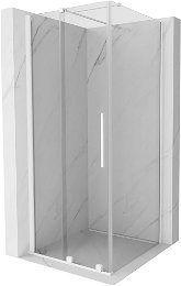 MEXEN/S - Velár sprchovací kút 120 x 120, transparent, biela 871-120-120-01-20