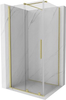 MEXEN/S - Velár sprchovací kút 120 x 70, transparent, zlatá kartáčovaná 871-120-070-01-55