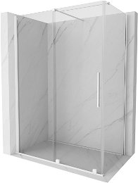 MEXEN/S - Velár sprchovací kút 130 x 70, transparent, biela 871-130-070-01-20