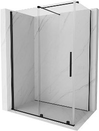 MEXEN/S - Velár sprchovací kút 130 x 70, transparent, čierna 871-130-070-01-70