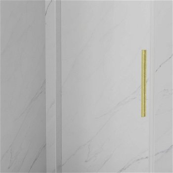 MEXEN/S - Velár sprchovací kút 130 x 70, transparent, zlatá kartáčovaná 871-130-070-01-55