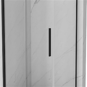MEXEN/S - Velár sprchovací kút 90 x 75, transparent, čierna 871-090-075-01-70