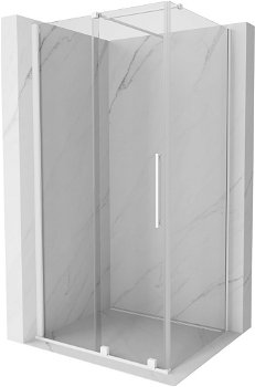 MEXEN/S - Velár sprchovací kút 90 x 85, transparent, biela 871-090-085-01-20