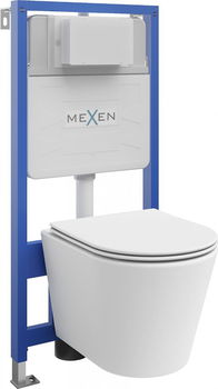 MEXEN/S - WC predstenová inštalačná sada Fenix Slim s misou WC Rico + sedátko softclose, biela mat 61030724001