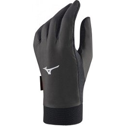 Mizuno WIND GUARD GLOVE Unisexové  vetruodolné rukavice, tmavo sivá, veľkosť