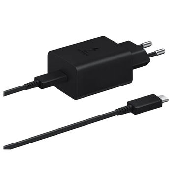Samsung Super Fast Charging 45W USB-C Cestovná nabíjačka Black + USB-C Dátový Kábel EP-T4510XBEGEU