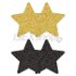 Nálepky na bradavky hviezdy čierna a zlatá 4 ks