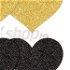 Nálepky na bradavky srdcia čierna a zlatá 4 ks